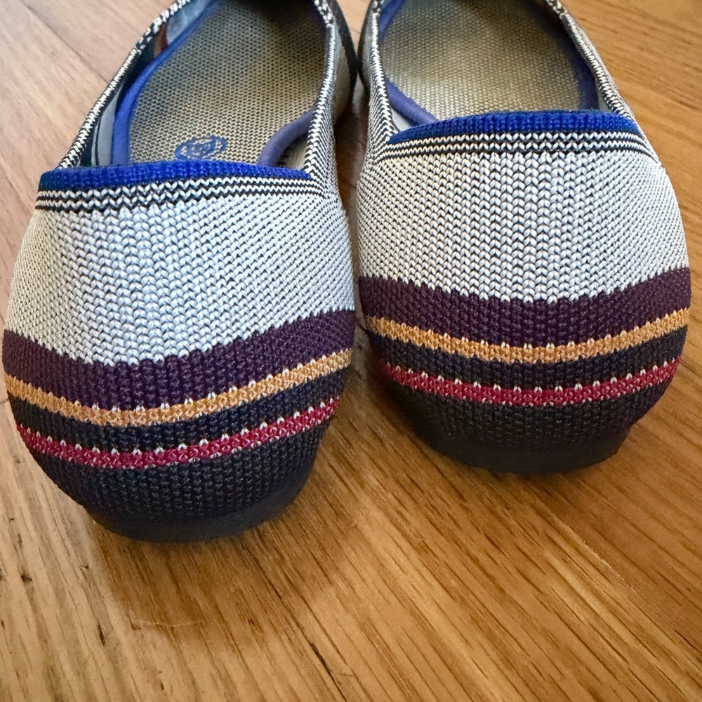 Rothy's The Point Knit Flats in Multicolor Inverse Stripe - Picture 7 of 7